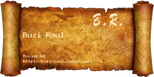 Buzi Raul névjegykártya